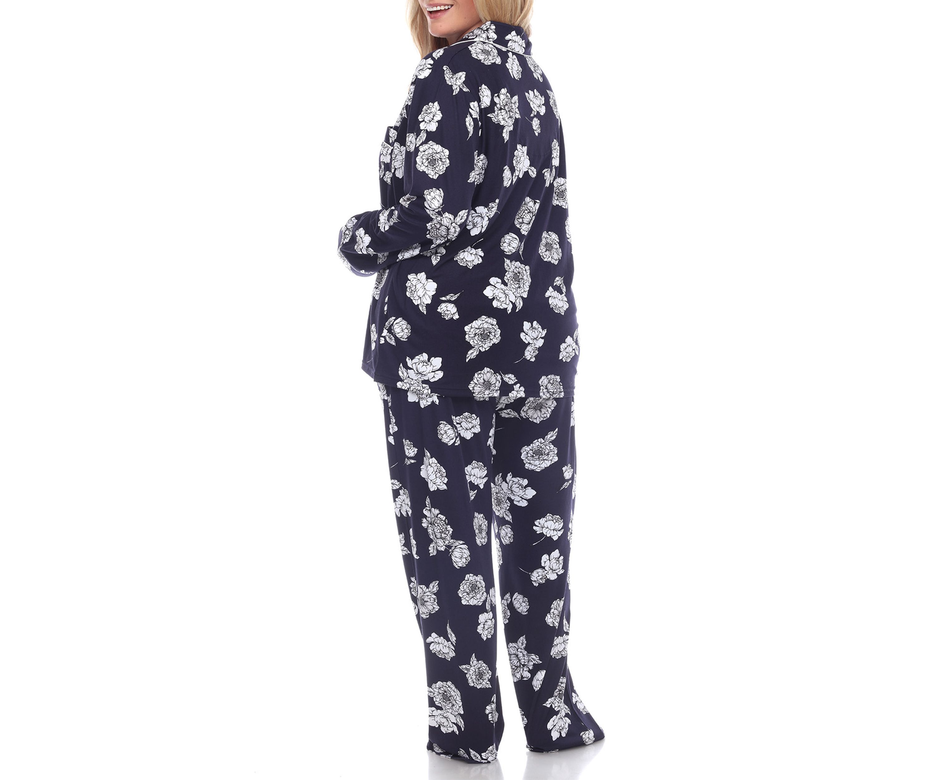 Plus Size Long Sleeve Floral Pajama Set