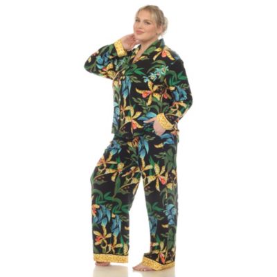 Plus Two Piece Wildflower Print Pajama Set