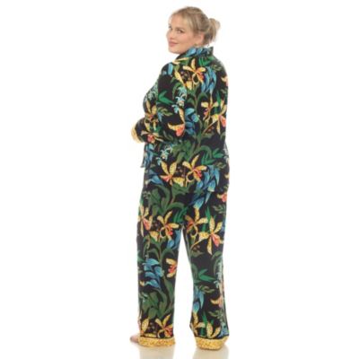 Plus Two Piece Wildflower Print Pajama Set