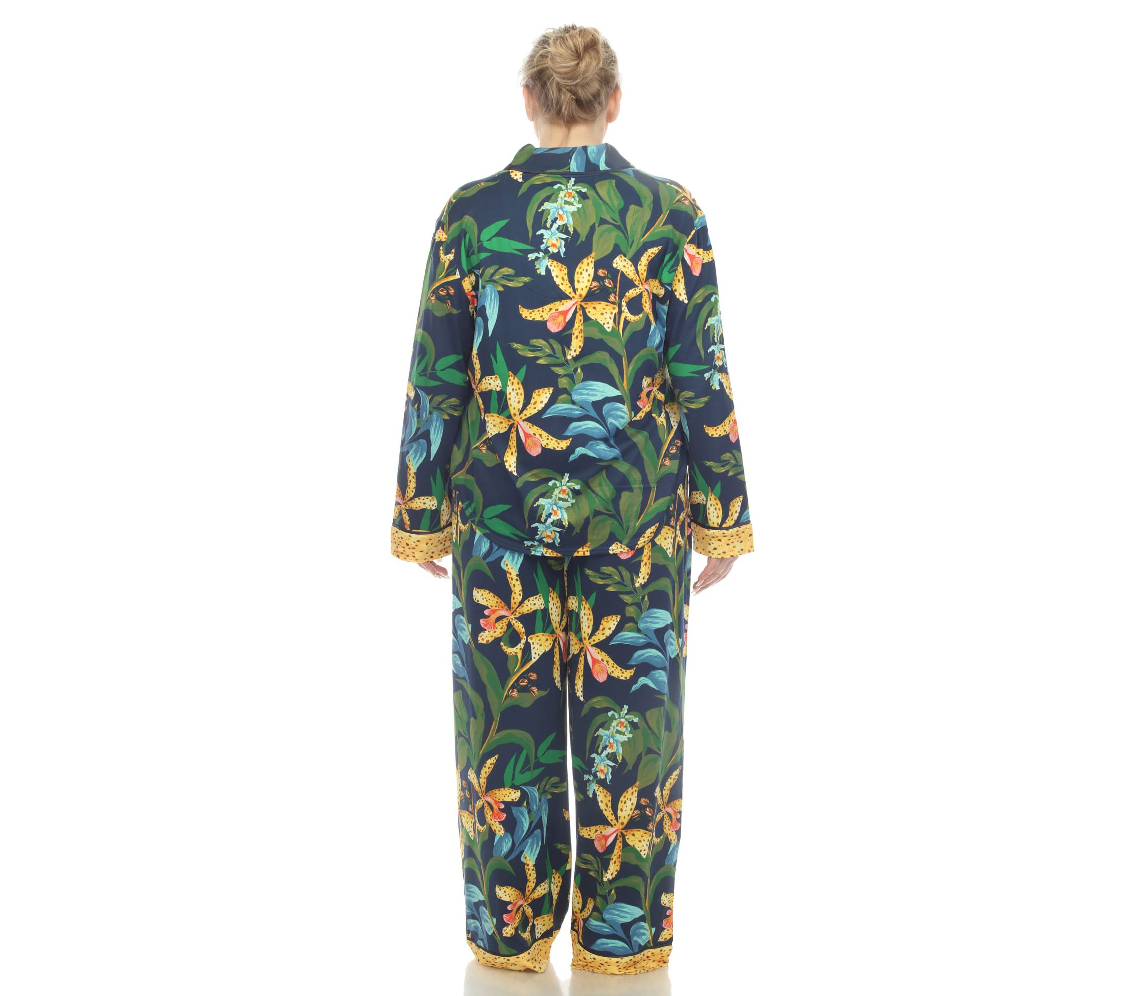 Plus Size Two Piece Wildflower Print Pajama Set