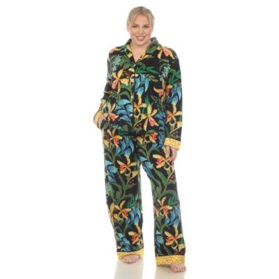 Plus Two Piece Wildflower Print Pajama Set