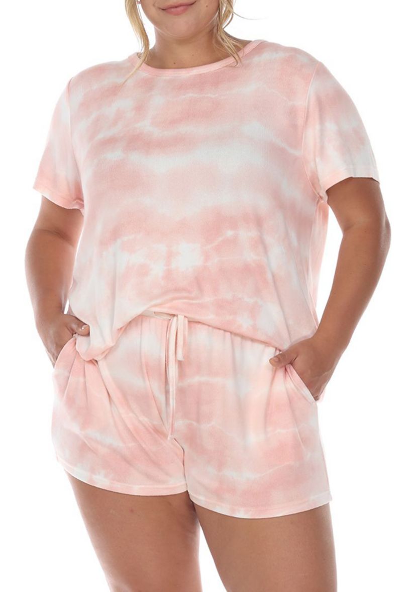 Plus Size 2 Piece Top & Shorts Lounge Set