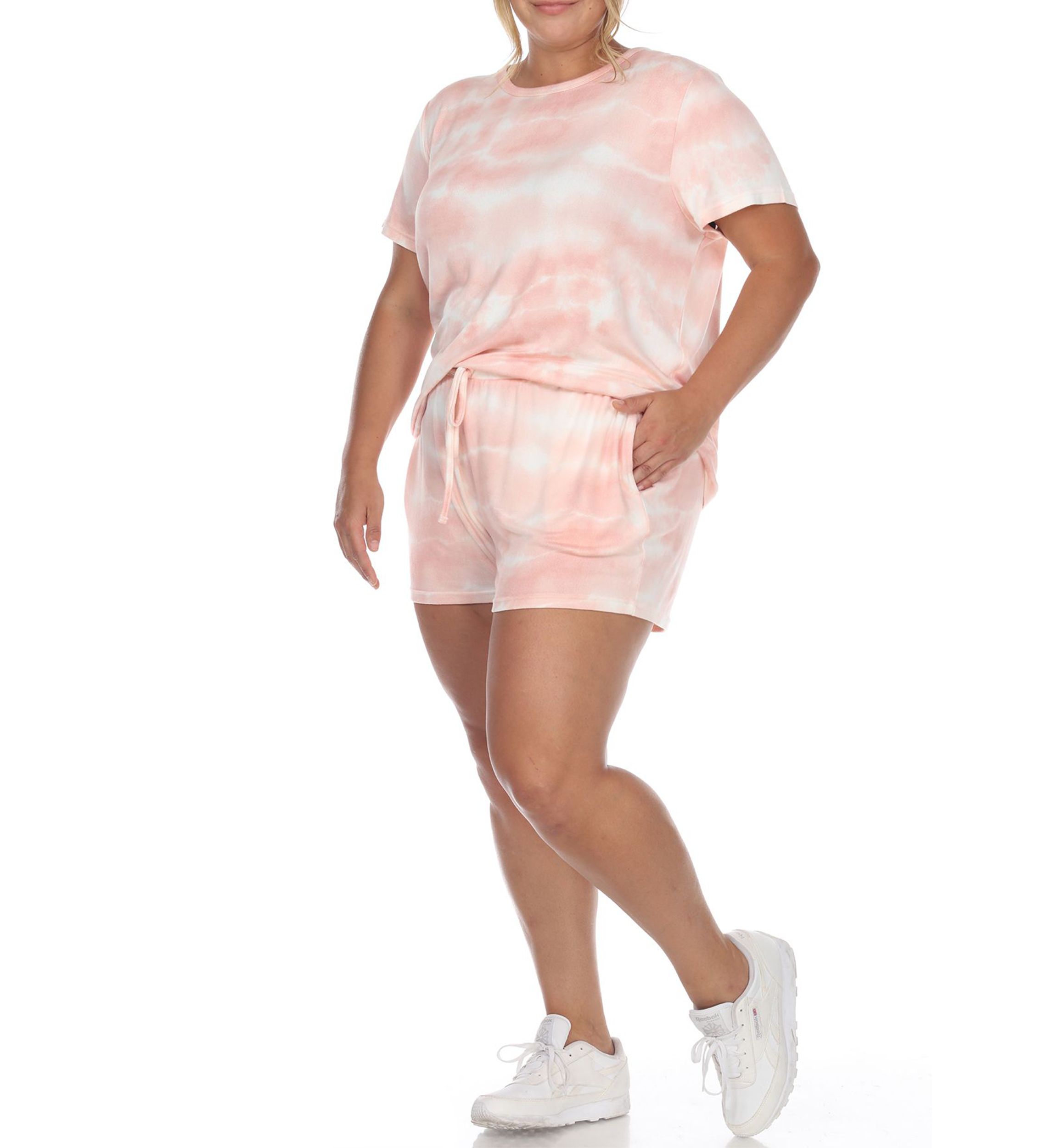 Plus Size 2 Piece Top & Shorts Lounge Set
