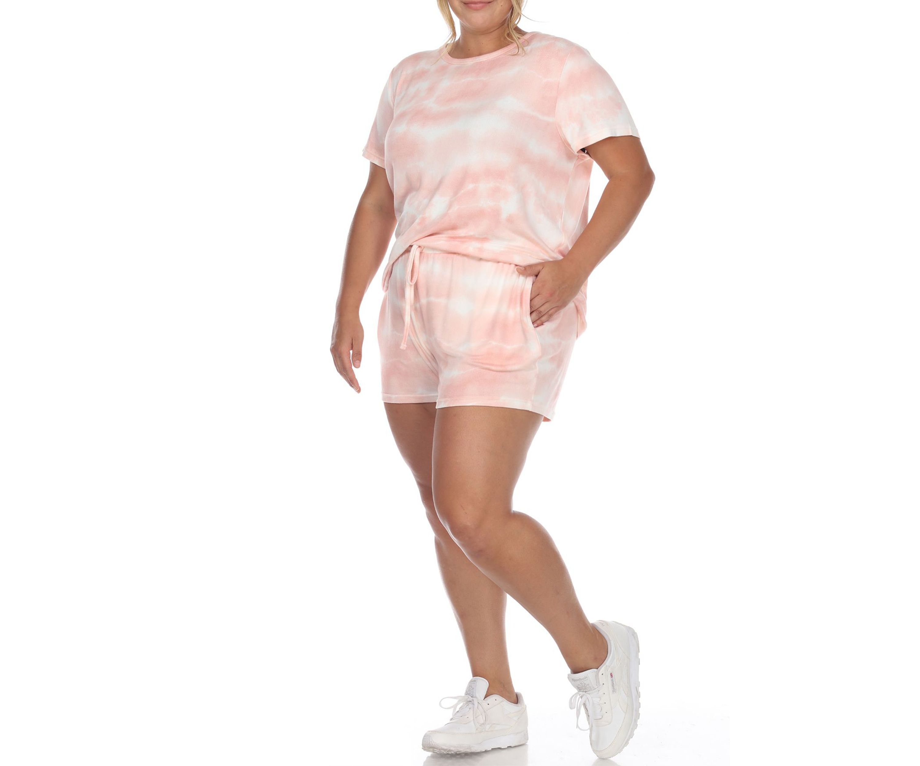 Plus Size 2 Piece Top & Shorts Lounge Set
