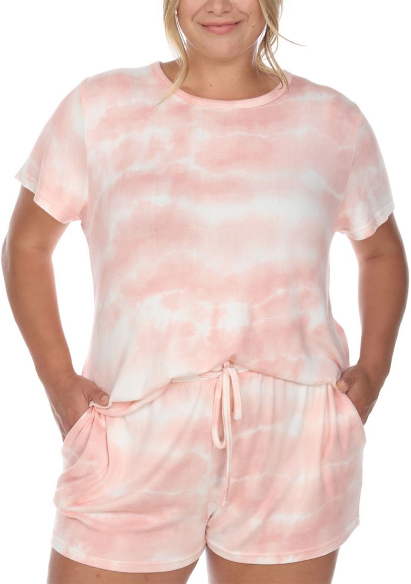 Plus Size 2 Piece Top & Shorts Lounge Set
