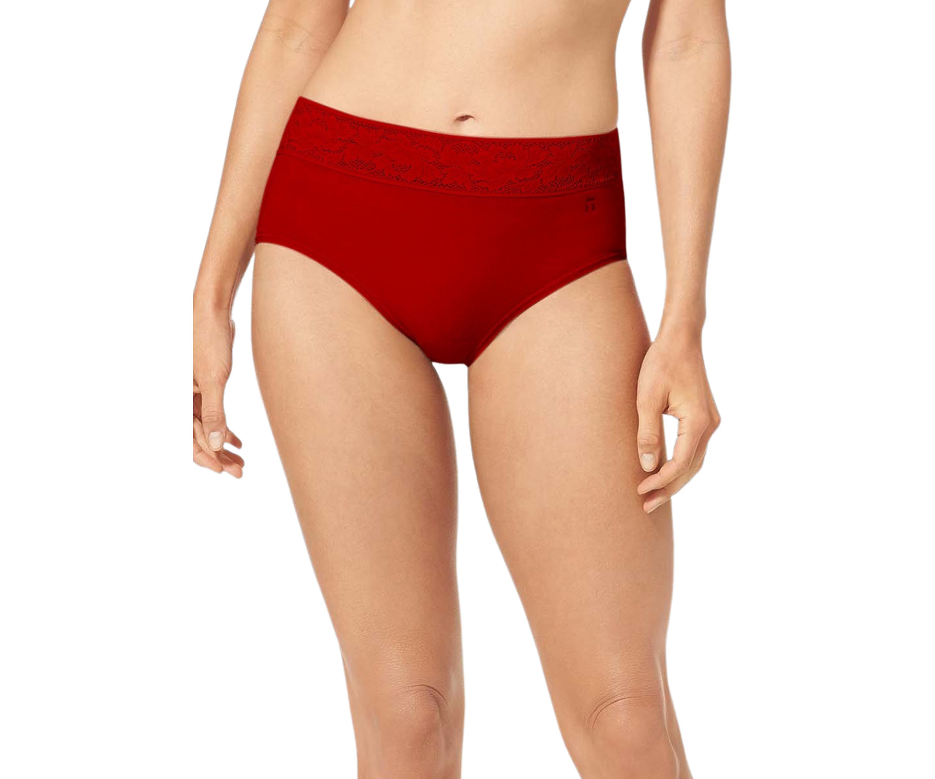 Lace Waist High Rise Brief Panty