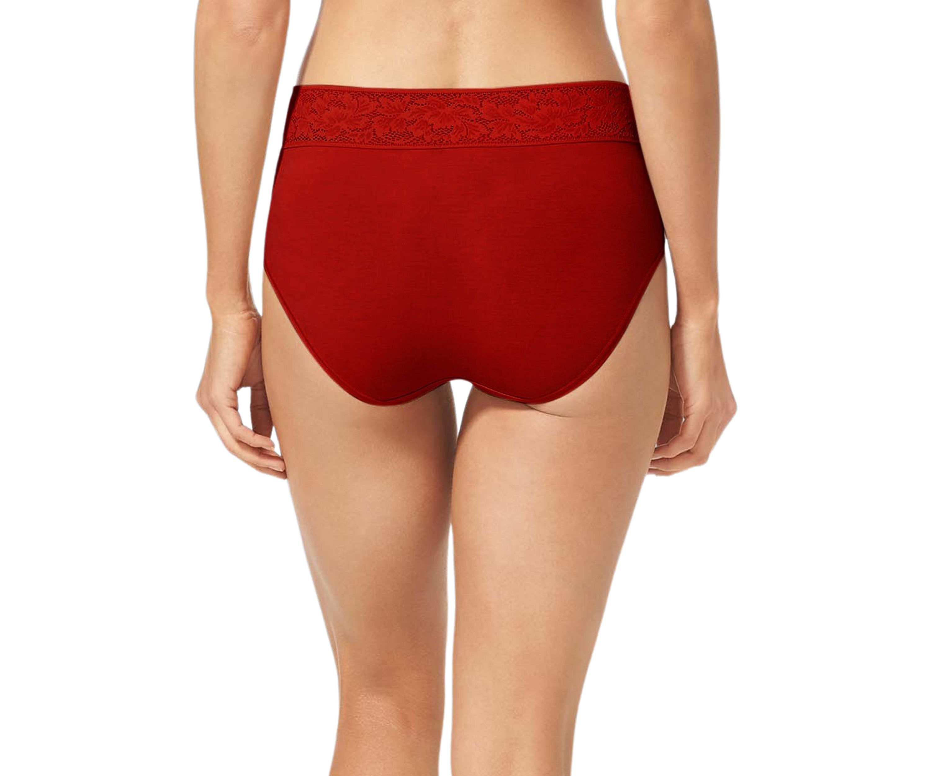 Lace Waist High Rise Brief Panty
