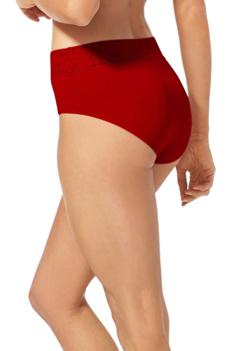 Lace Waist High Rise Brief Panty