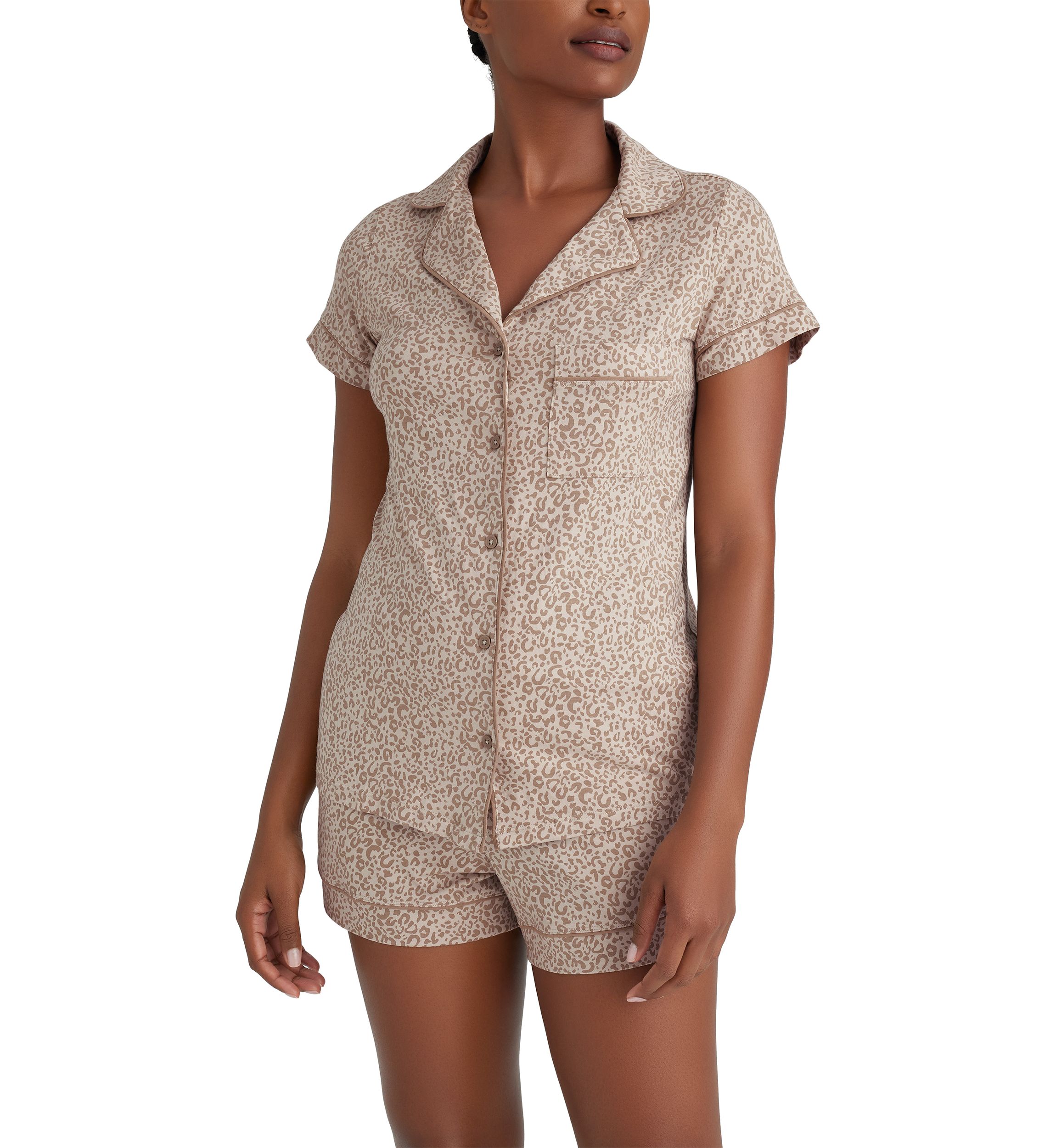 Downtime Short Sleeve Shirt and Short Pajama Set 
