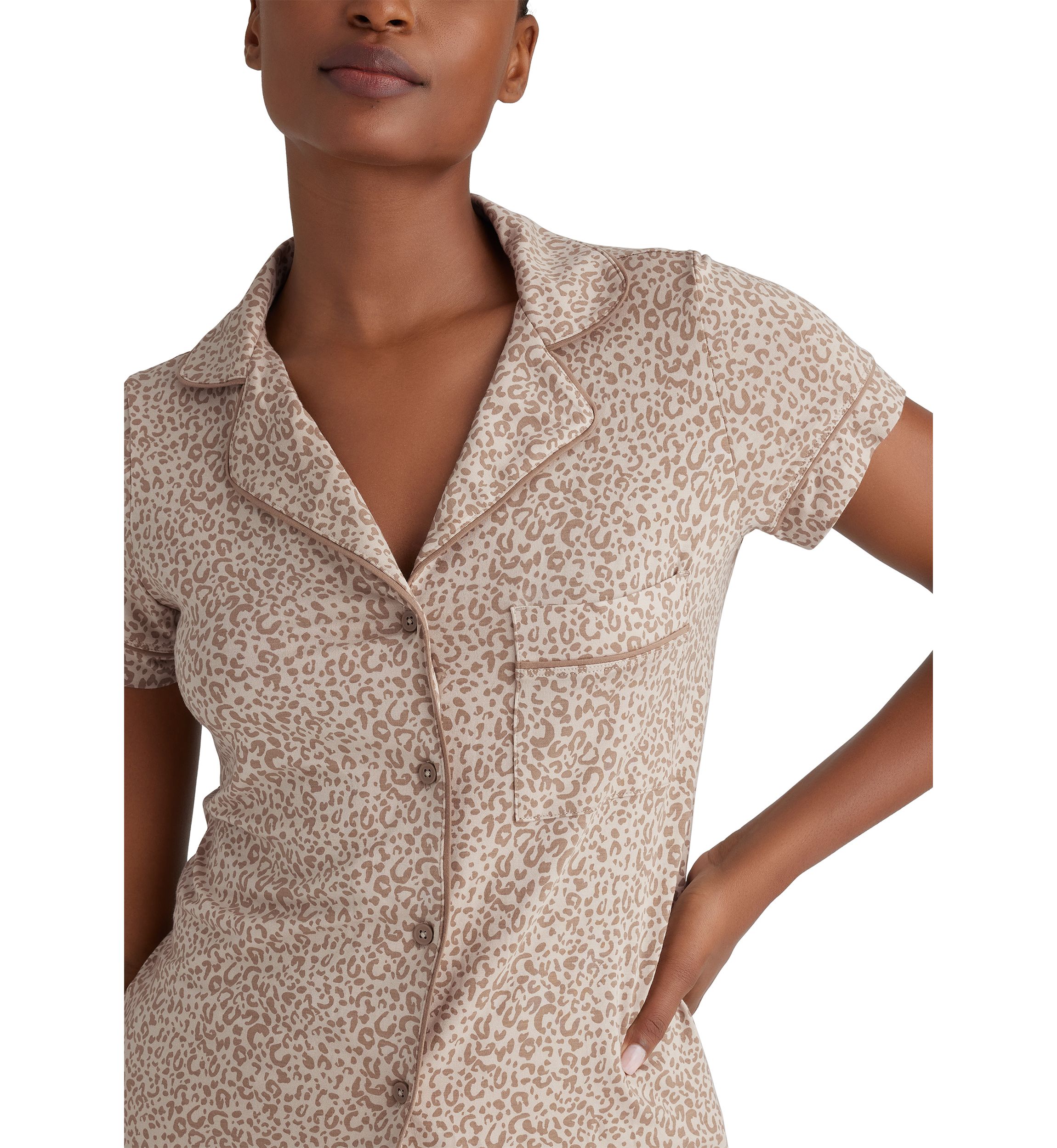 Downtime Short Sleeve Shirt and Short Pajama Set 