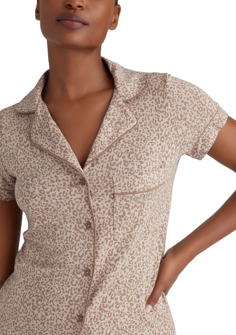Downtime Short Sleeve Shirt and Short Pajama Set 