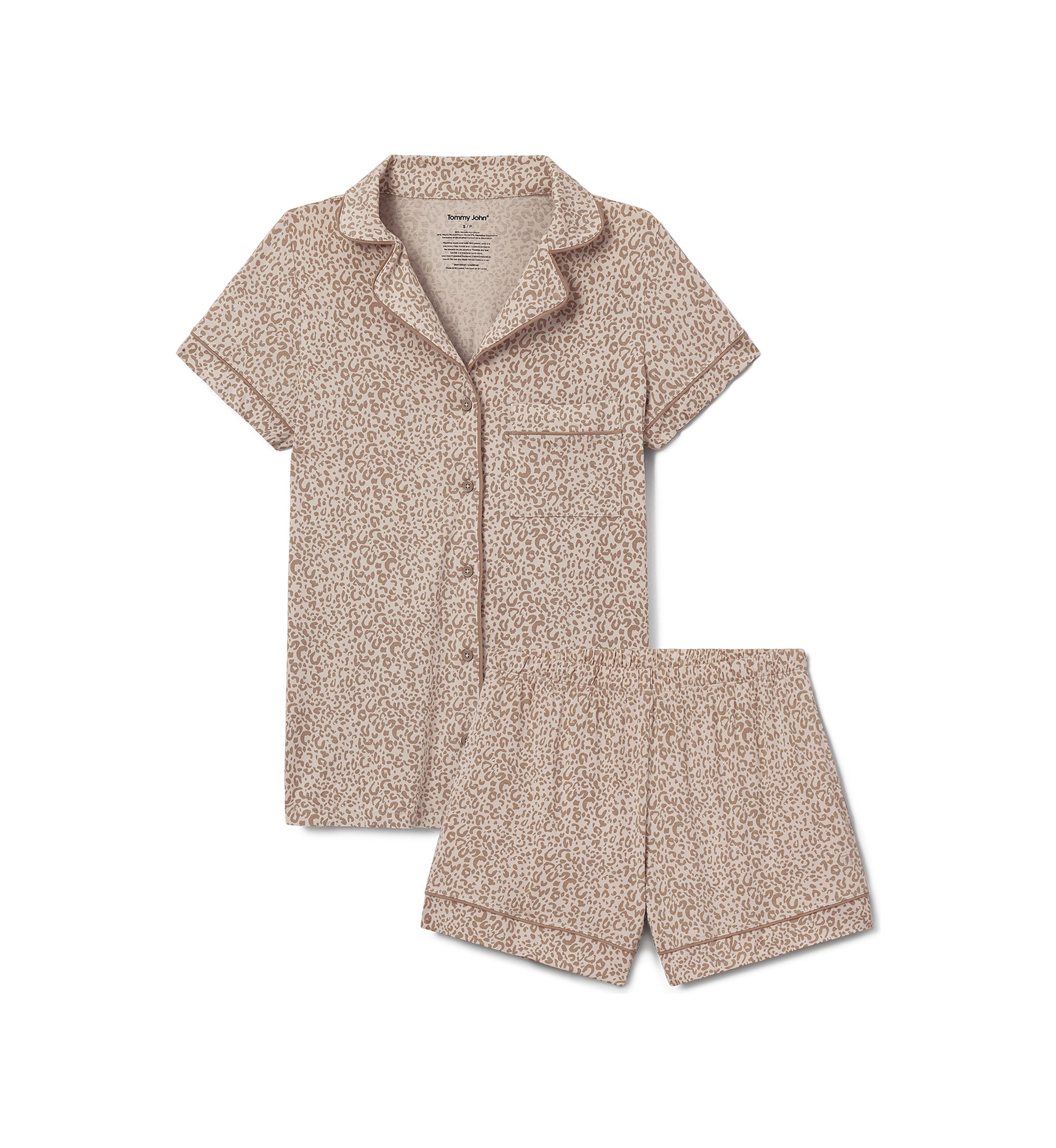 Downtime Short Sleeve Shirt and Short Pajama Set 