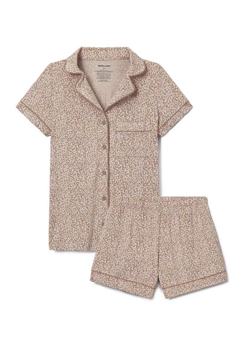Downtime Short Sleeve Shirt and Short Pajama Set 