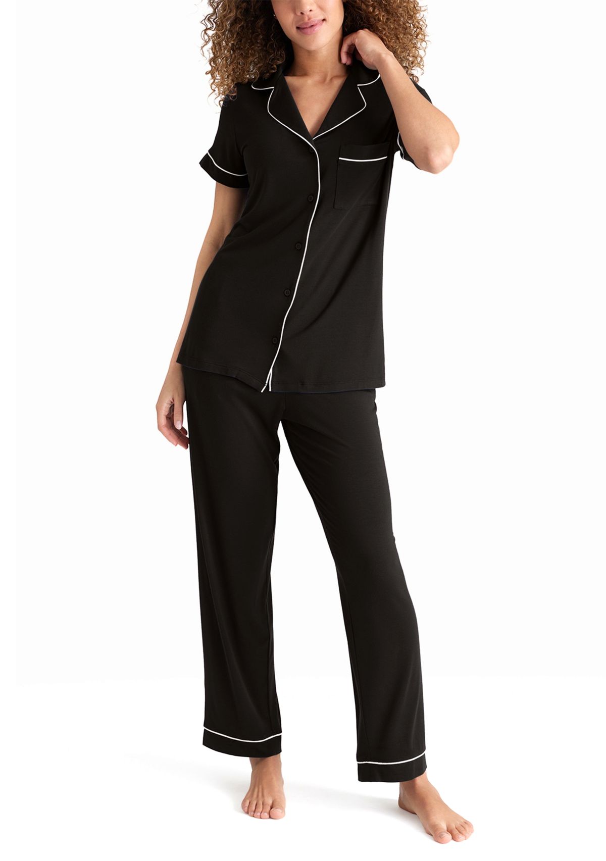   Downtime Short Sleeve Shirt and Pant Pajama Set 