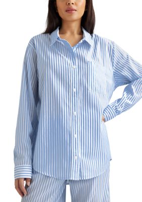 Tommy John Women's Long Sleeve Button Front Sleep Shirt