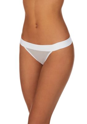 DKNY Women's Sheer Bikini, White, Small