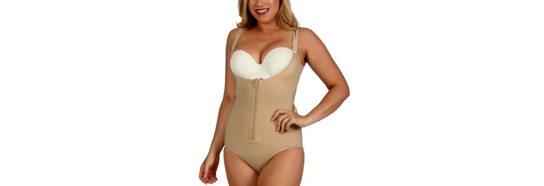 Undebust Front Zip Bodysuit