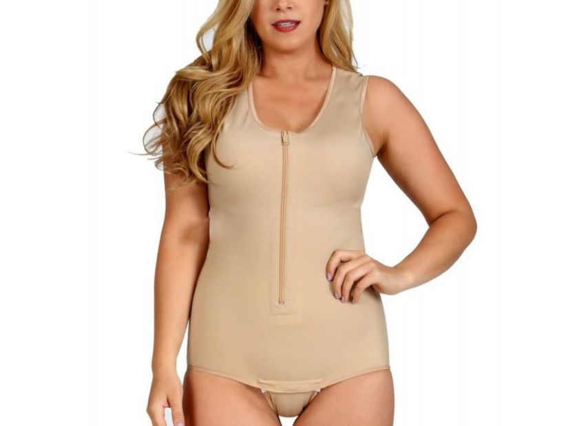 High Back Zip Front Tank Bodysuit