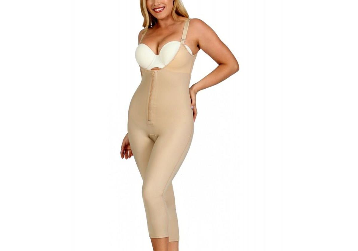 Zip Front Capri length Bodysuit