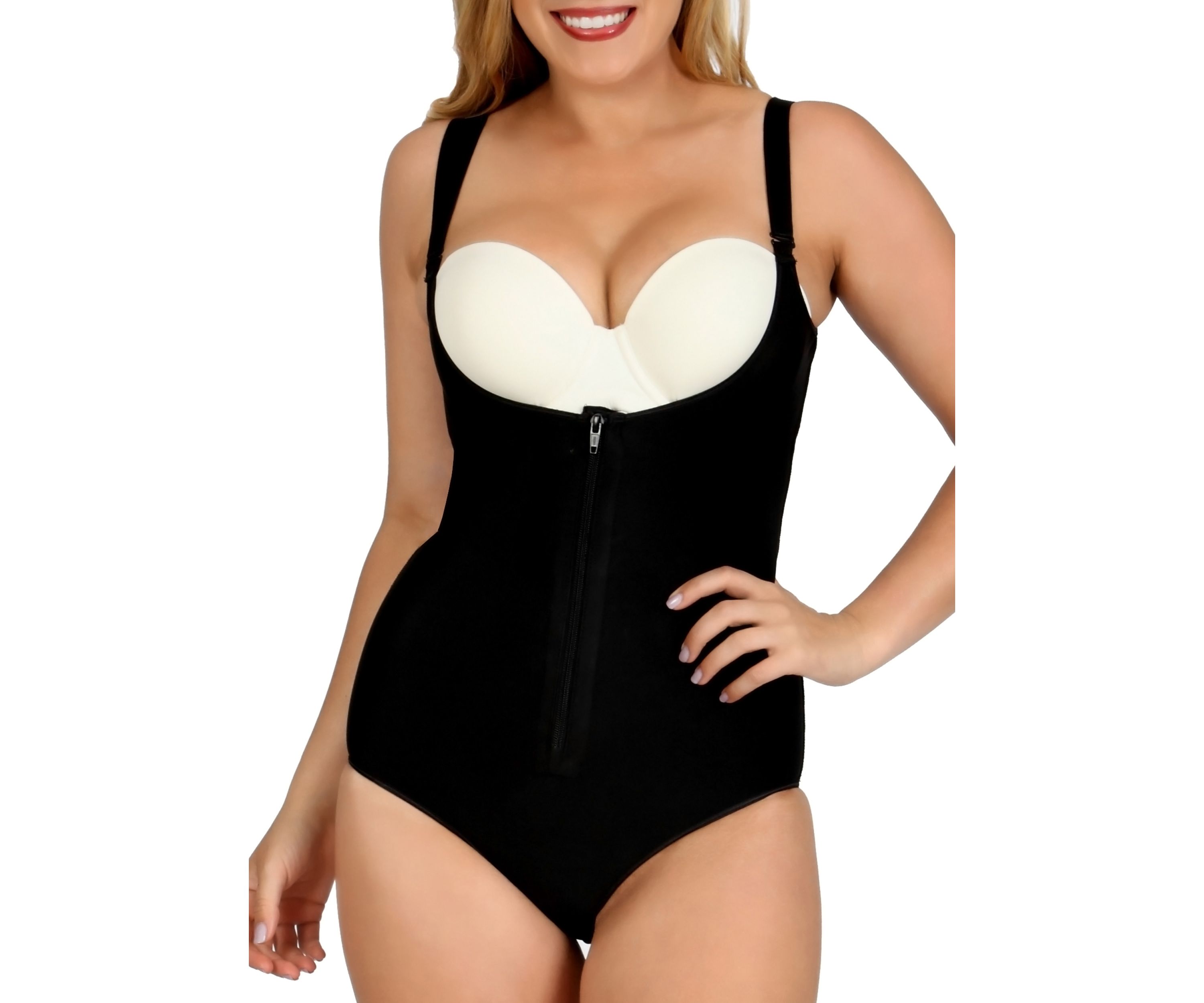 Undebust Front Zip Bodysuit