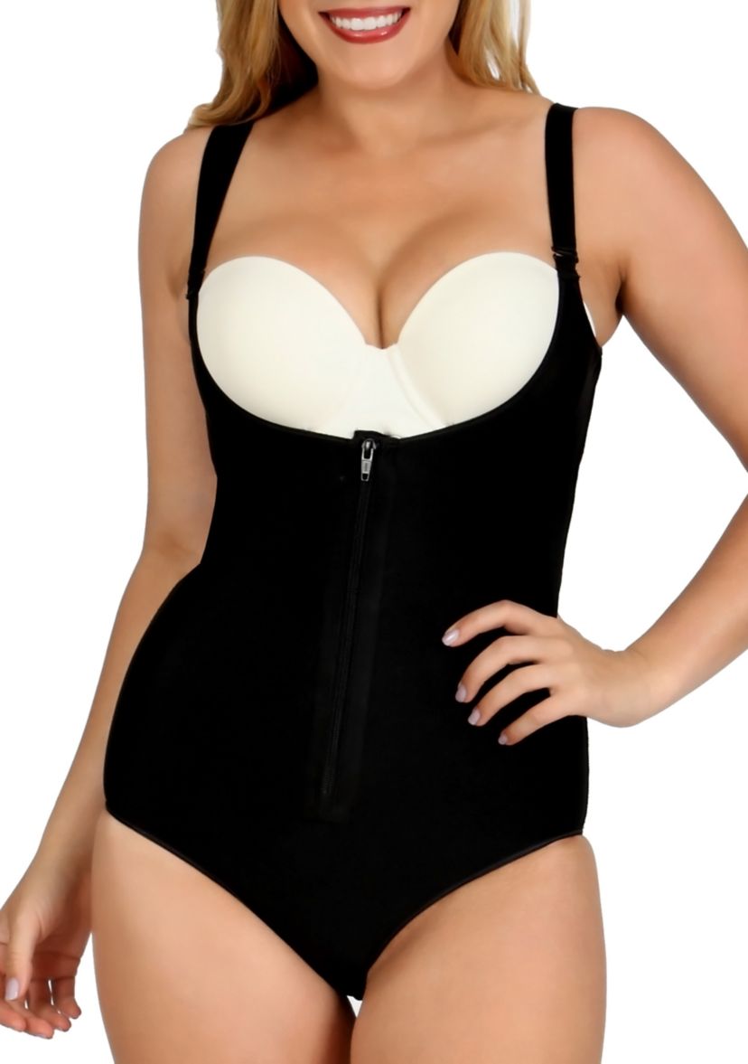 Undebust Front Zip Bodysuit