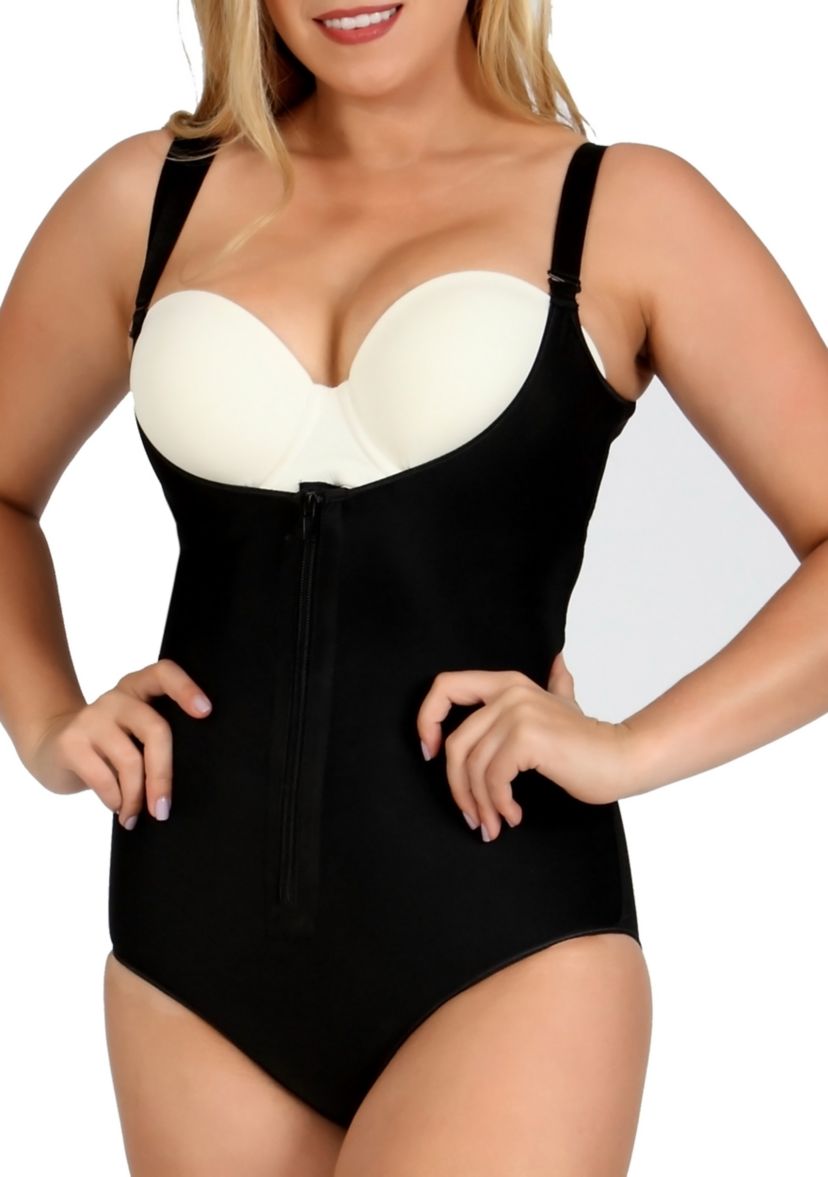 Undebust Front Zip Bodysuit