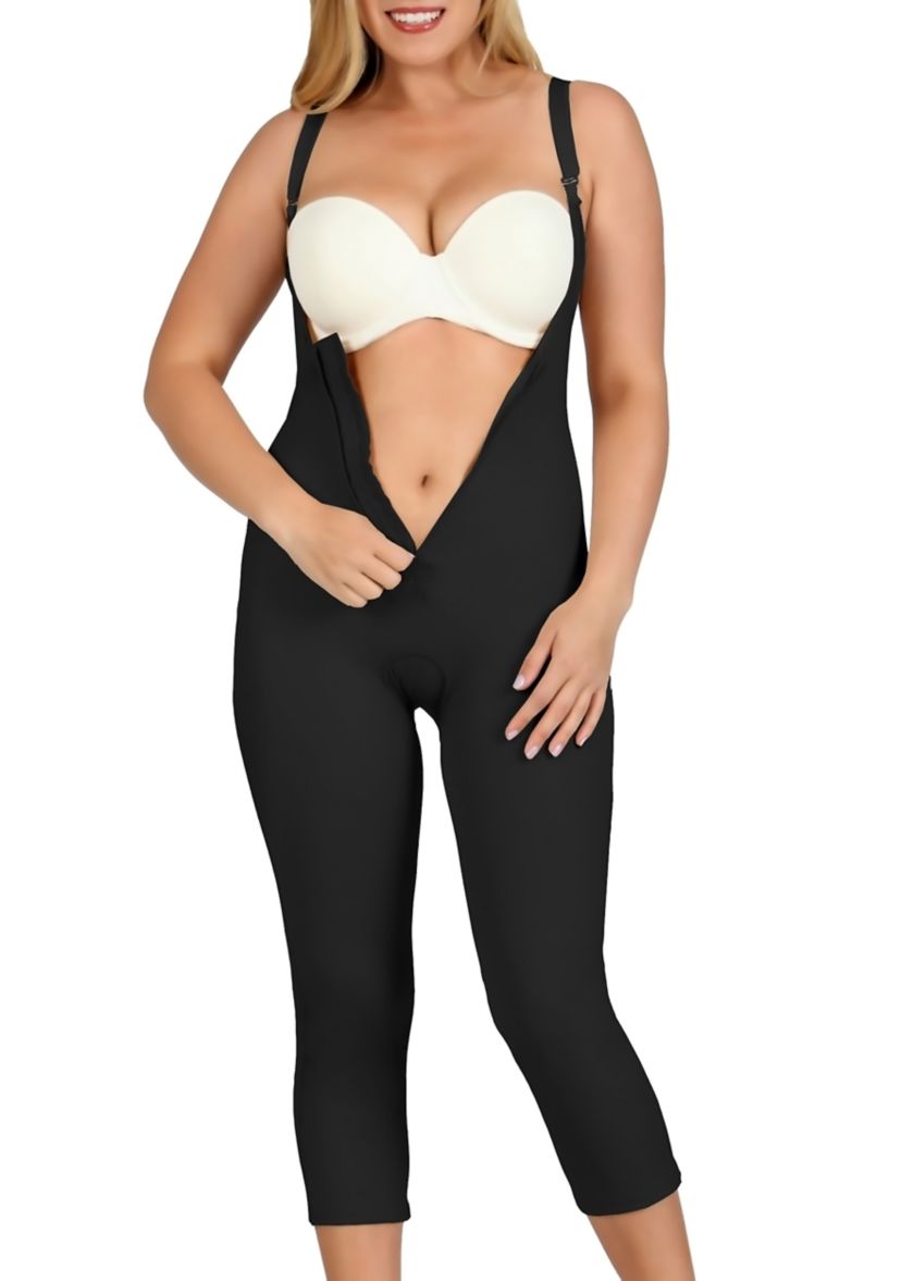 Zip Front Capri length Bodysuit