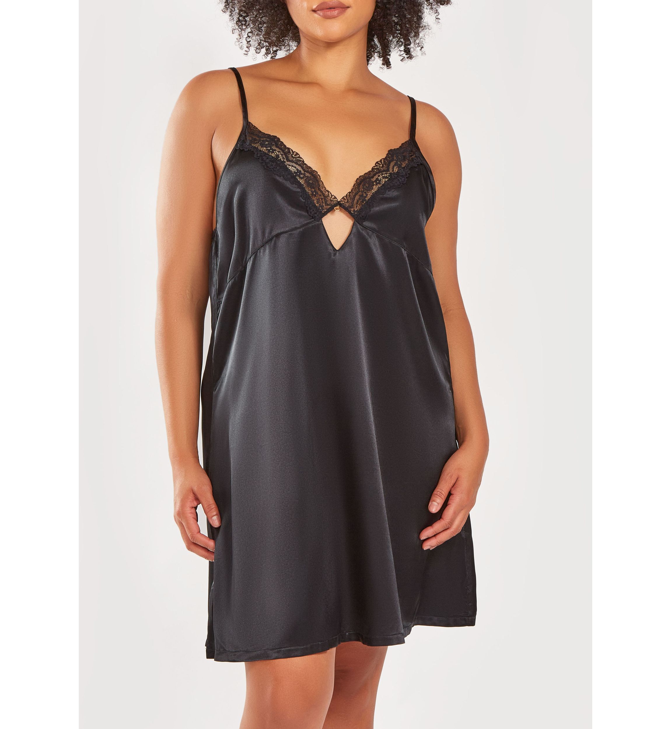 Womans Plus Sizes Silky Center jeweled Chemise Night Gown