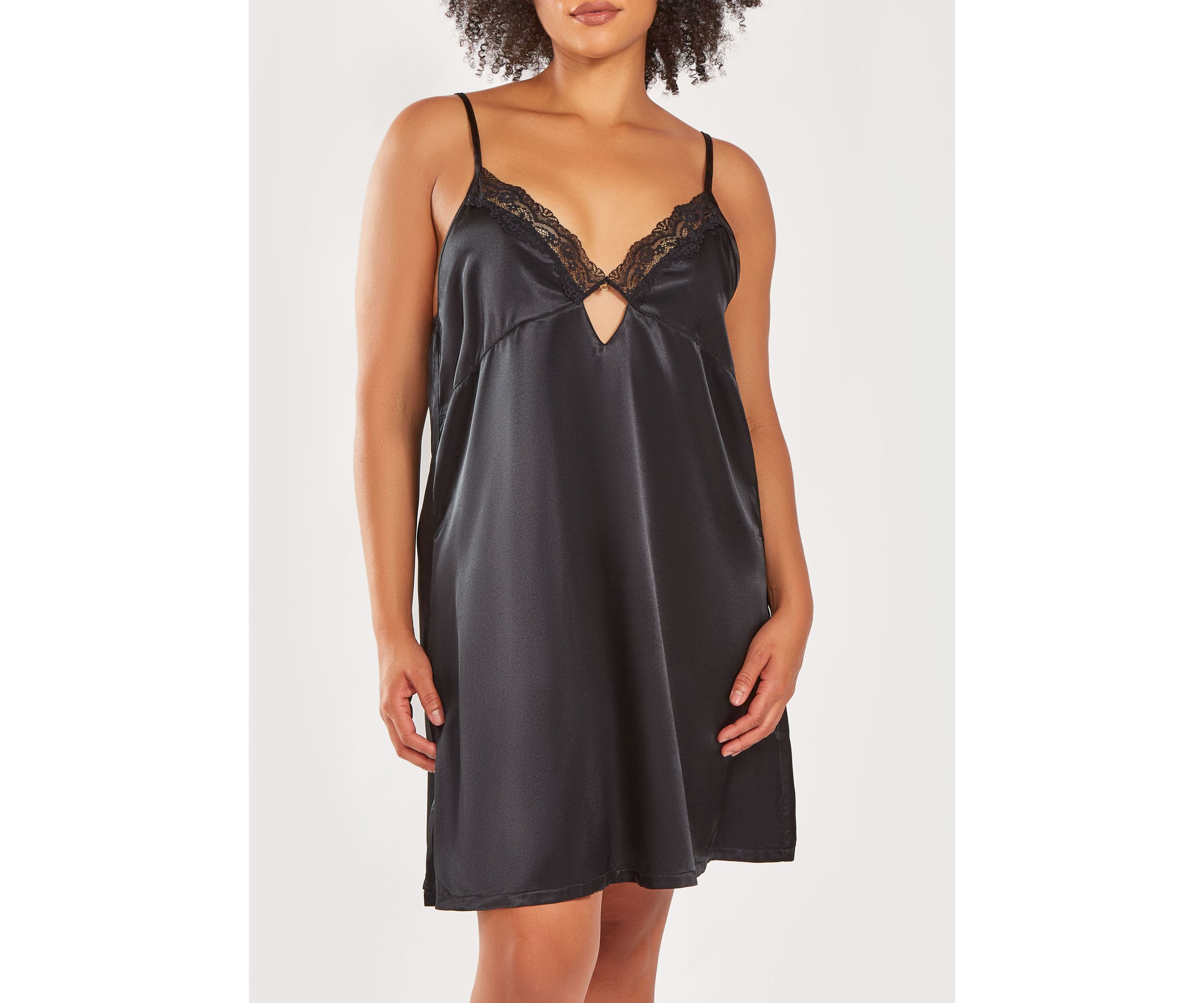 Womans Plus Sizes Silky Center jeweled Chemise Night Gown