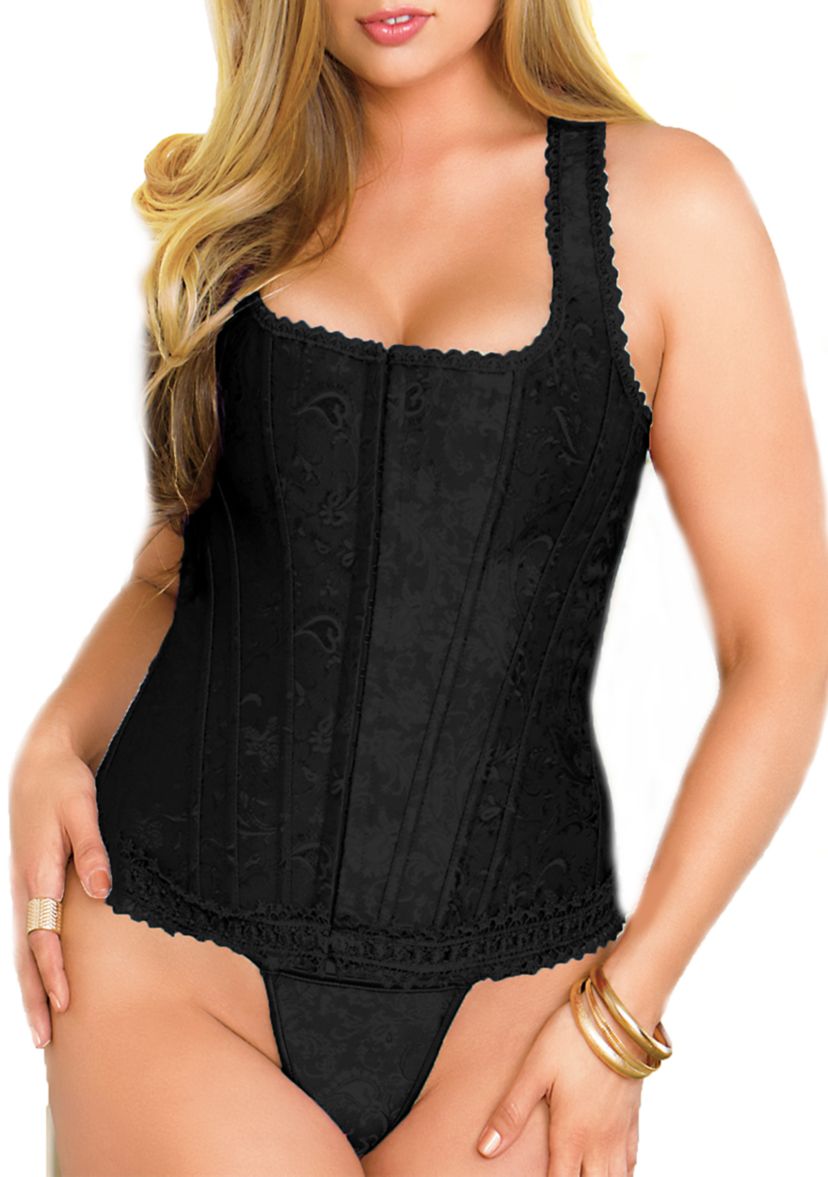  Plus Size Harley Brocade Racerback Corset Set