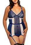 Plus Size Laura 2-Piece Lace and Mesh Chemise and Panty Set 