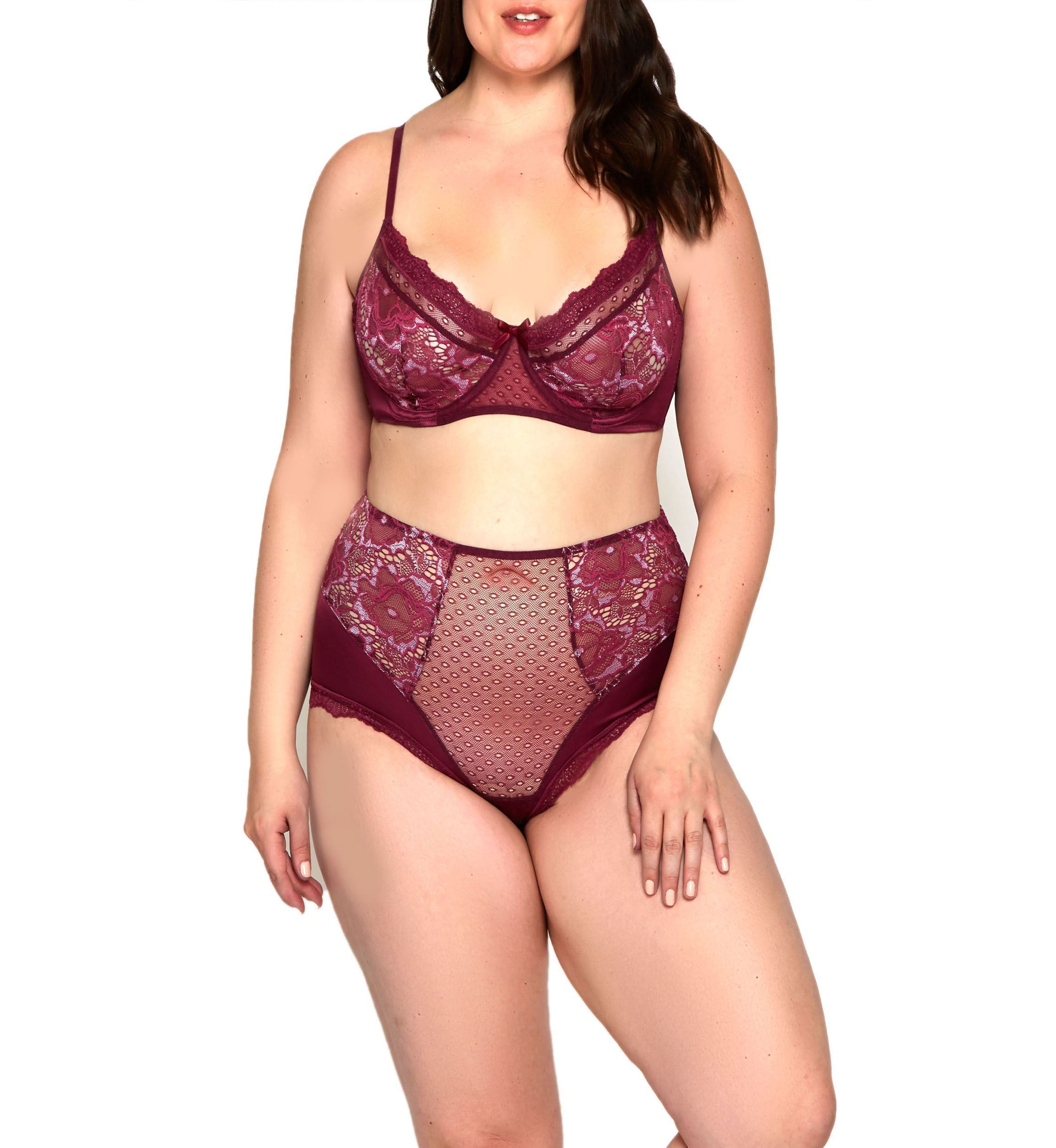 Womens Plus Size 2pc Bralete and Panty Lingerie Set