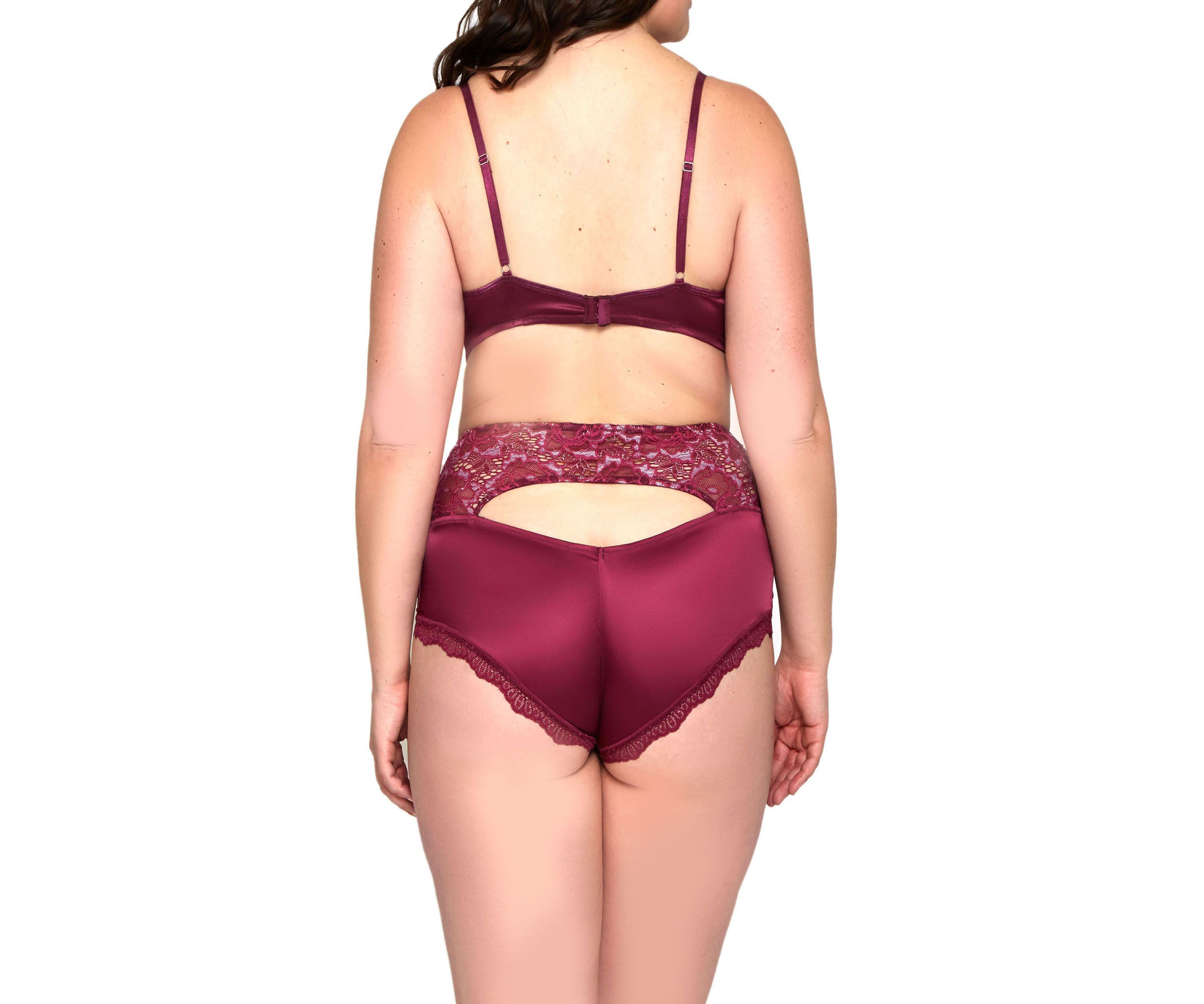 iCollection Womans Plus Size 2pc Bralete and Panty Lingerie Set