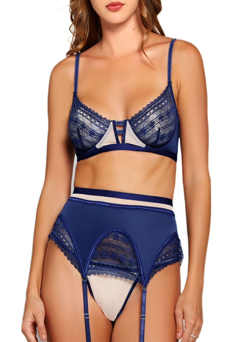 Laura 2-Piece Lace and Mesh Bra Set 