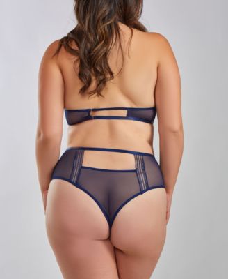 Ryder Plus  Halter Lace and Mesh Bralette Panty Set