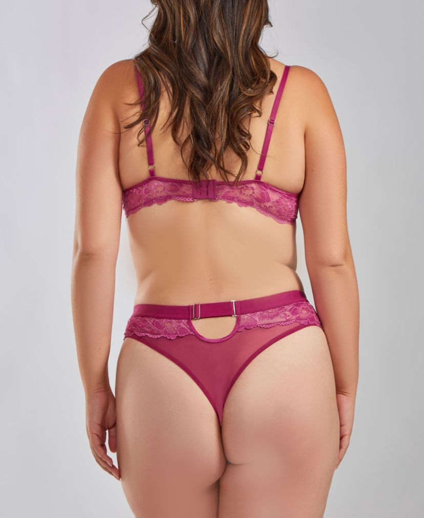 Evie Plus Size Underwire Stretch Lace Bralet and Panty Set