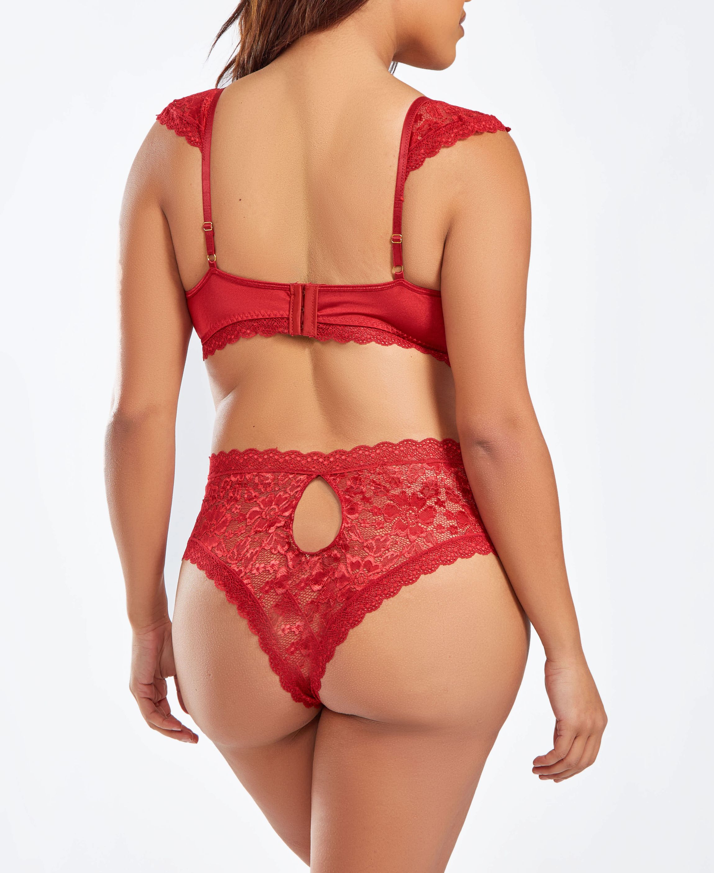 Womens Plus Size 2pc Lace Bralette and Panty Lingerie Set