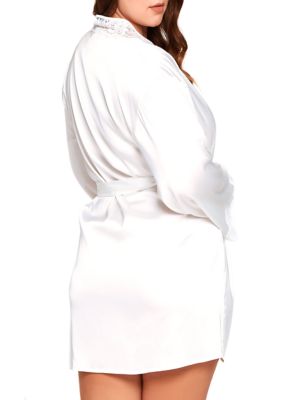 Plus Elissa Lace Bridal Robe