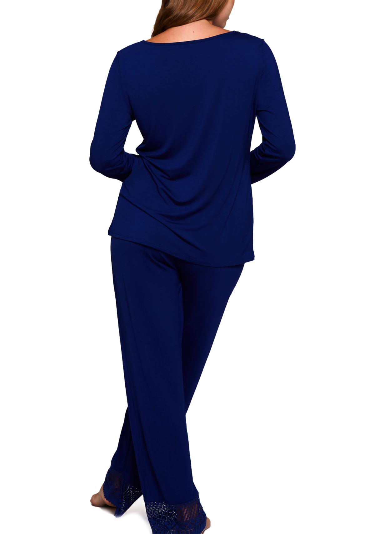 Plus Size Pajama Set with Lace Trim