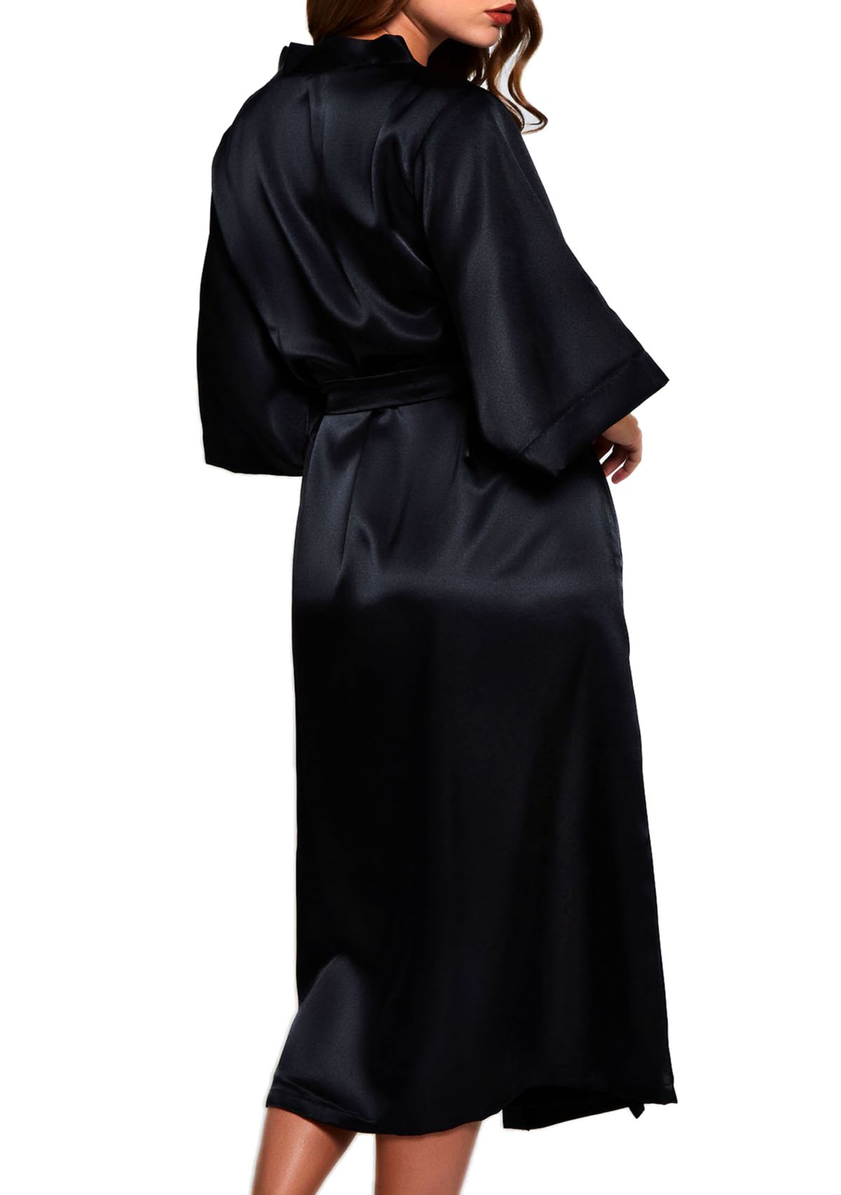 Plus Size Satin Long Robe