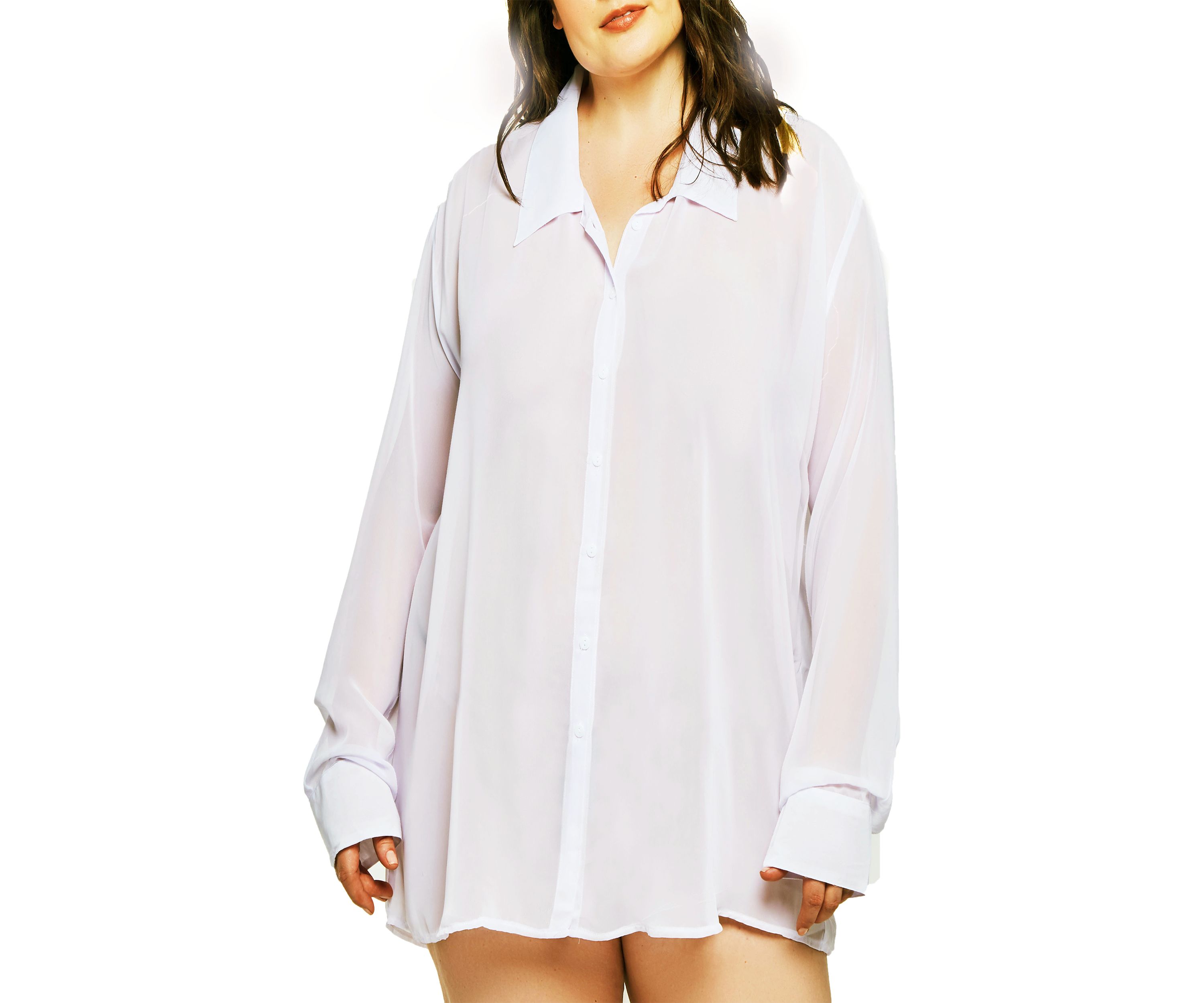 London Sheer Button Down Shirt- Size up for an oversized Sleep or Beach Cover up!