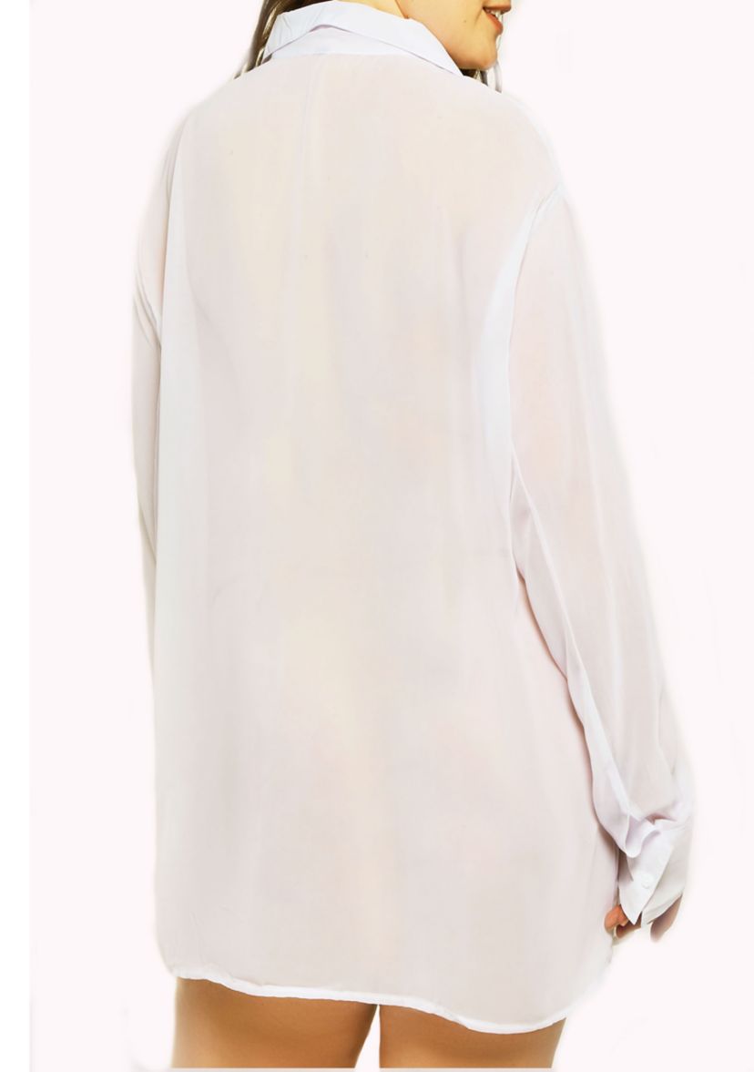 London Sheer Button Down Shirt- Size up for an oversized Sleep or Beach Cover up!