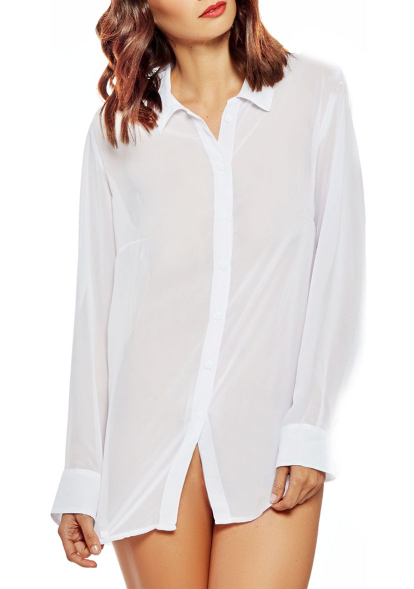 London Sheer Button Down Shirt- Size up for an oversized Sleep or Beach Cover up!