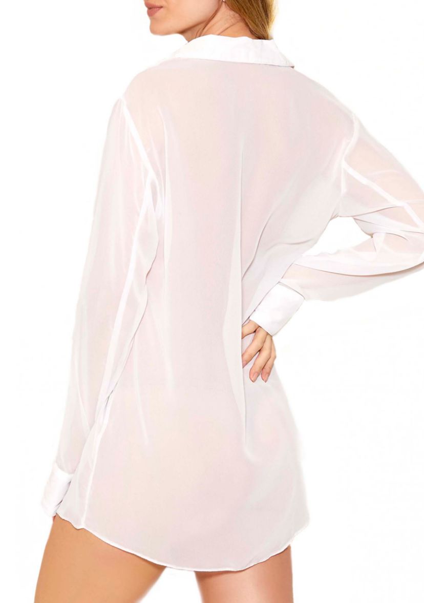 London Sheer Button Down Shirt- Size up for an oversized Sleep or Beach Cover up!