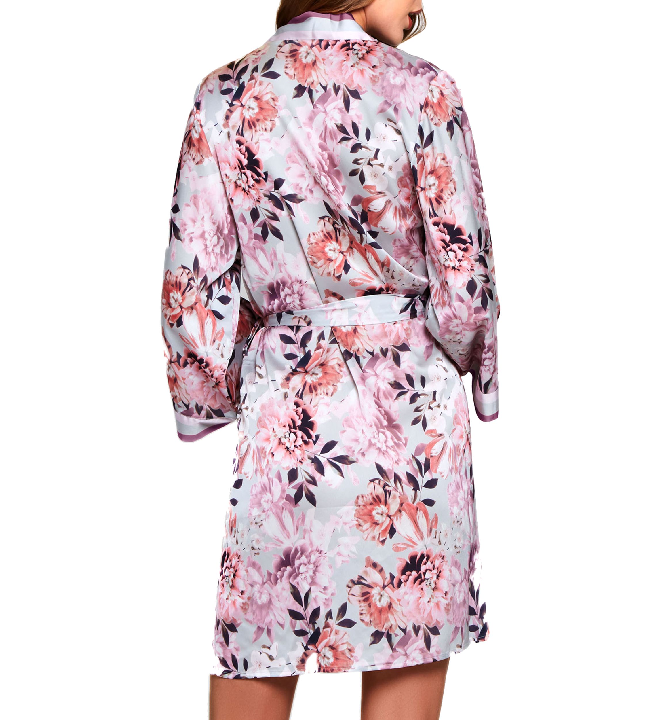 Floral Print Satin Robe