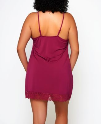 Jean Plus Ultra Soft Knit Chemise w/ Tonal Bottom Lace Trim and Adjustable Straps