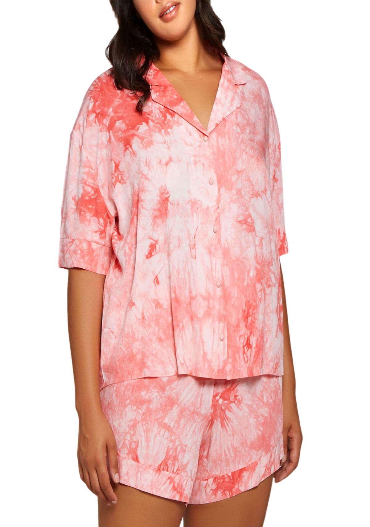 Plus Size Lola Tie-Dye Rayon Pajama Shorts Set