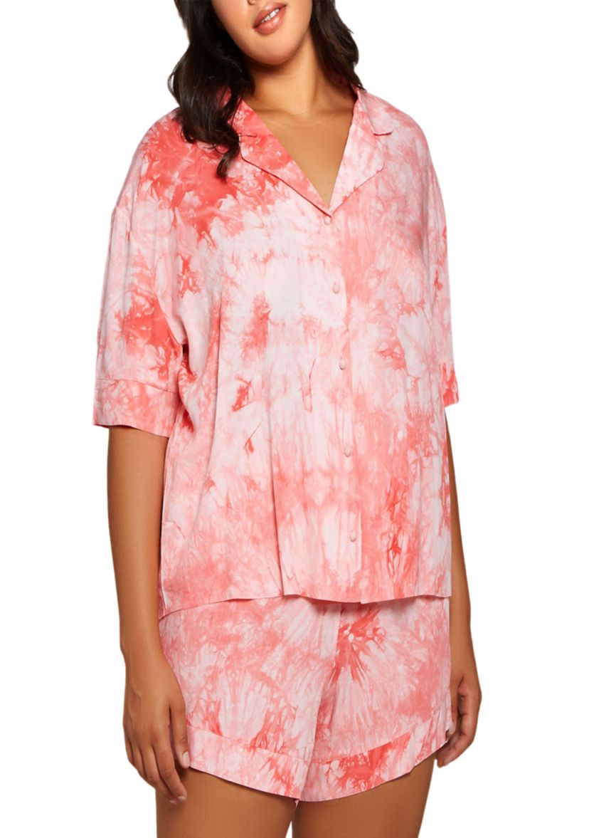 Plus Size Lola Tie-Dye Rayon Pajama Shorts Set
