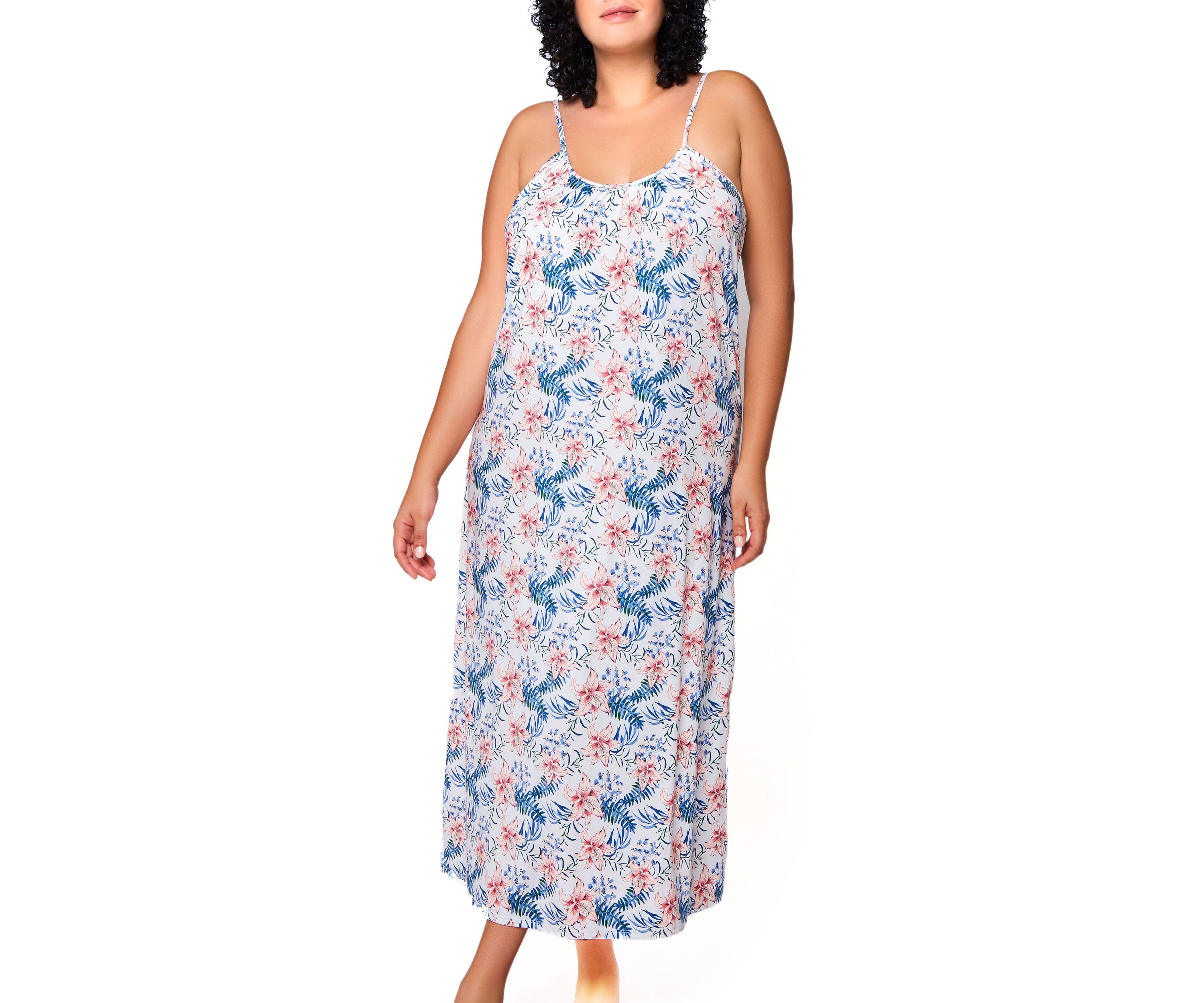 Harlow Recycled Plus Size Ultra Soft  Floral Lounge Dress