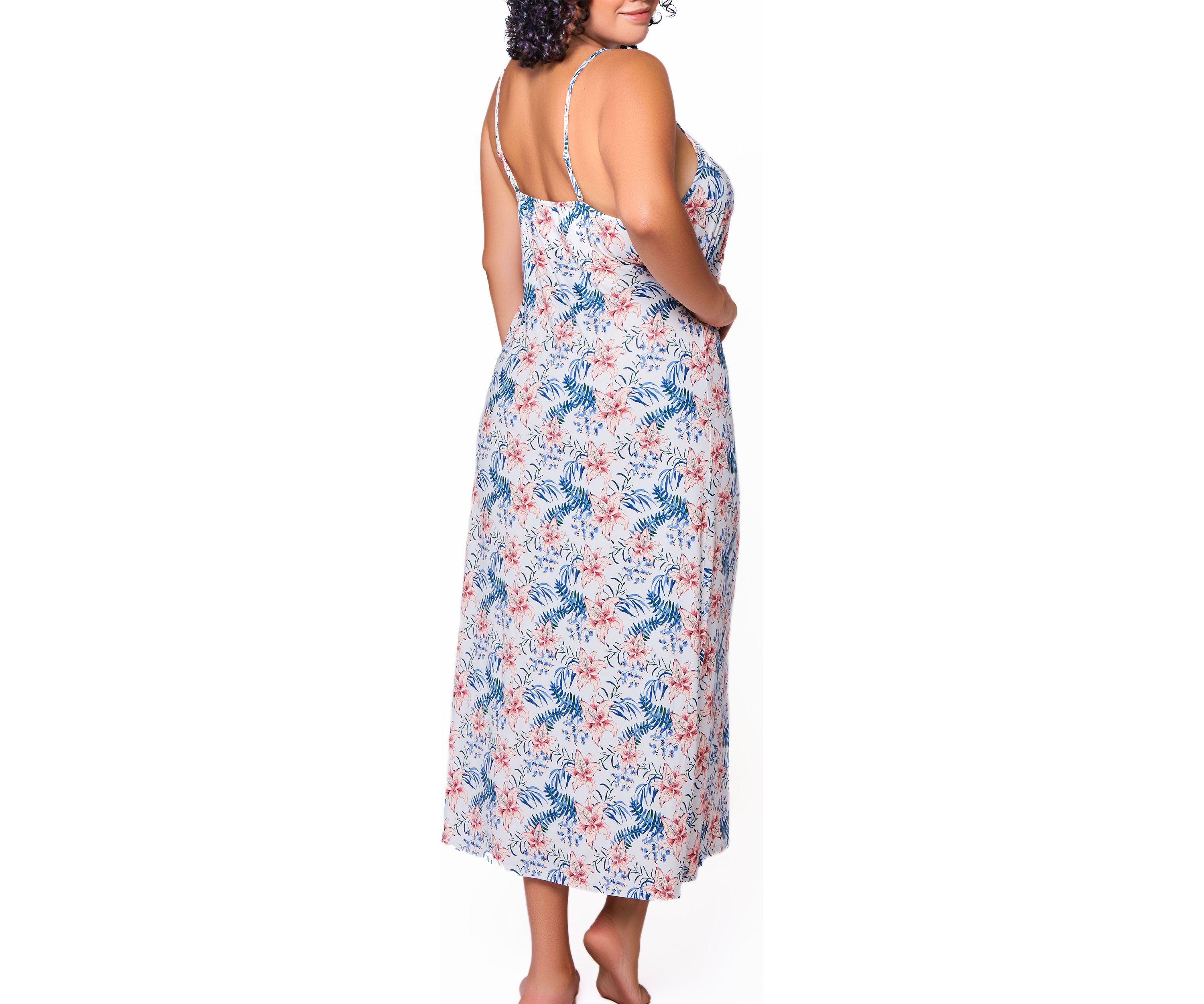 Harlow Recycled Plus Size Ultra Soft  Floral Lounge Dress